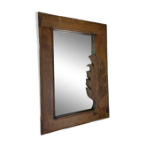 Miroir bois feuille sculptée vintage
