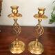 Pair of vintage brass candle holders