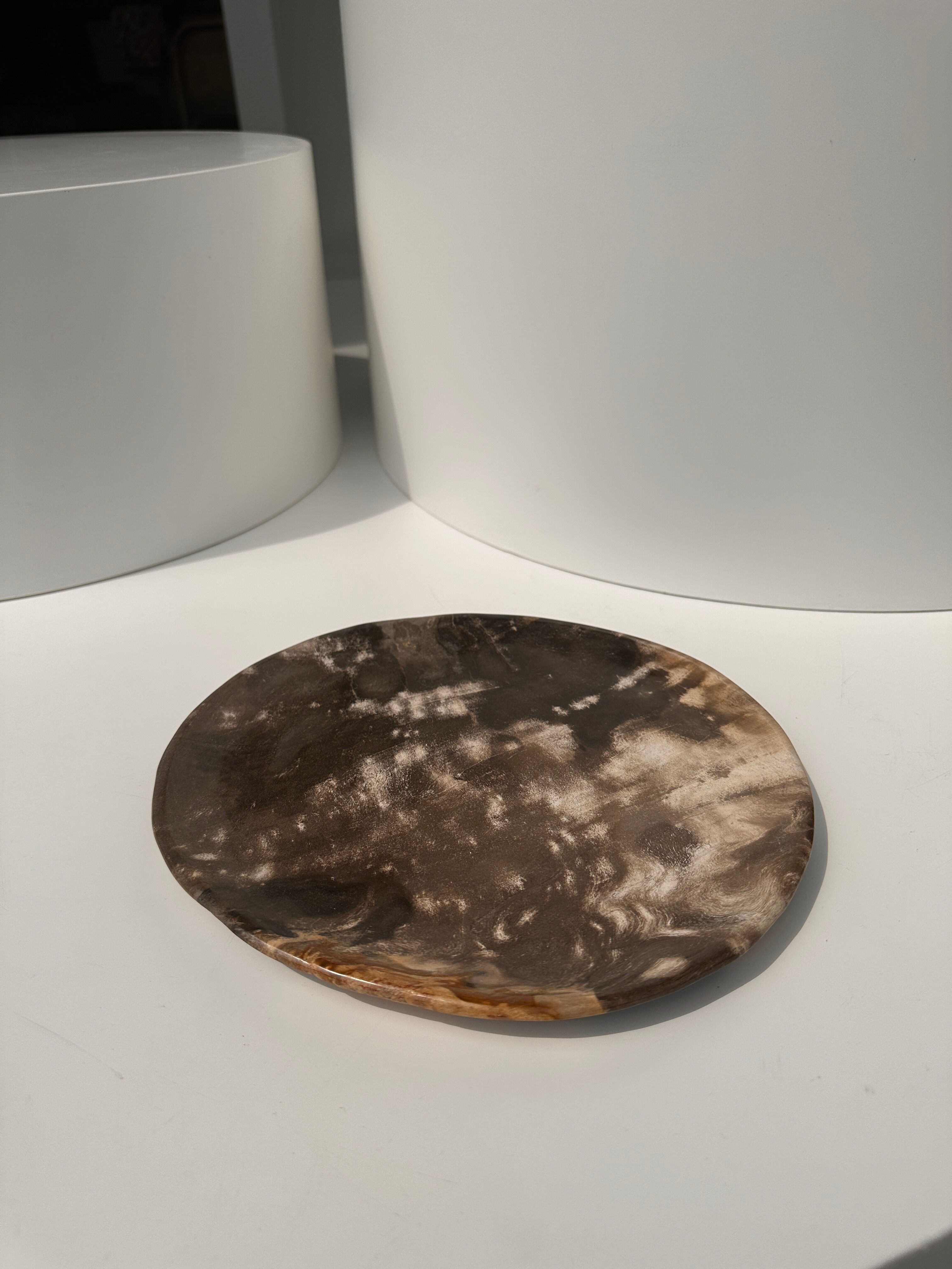 Dish in petrified wood