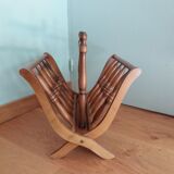 Turned wooden magazine holder
