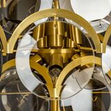 Vistosi Disc Chandelier in Smoked Glass, Italy, 1960s