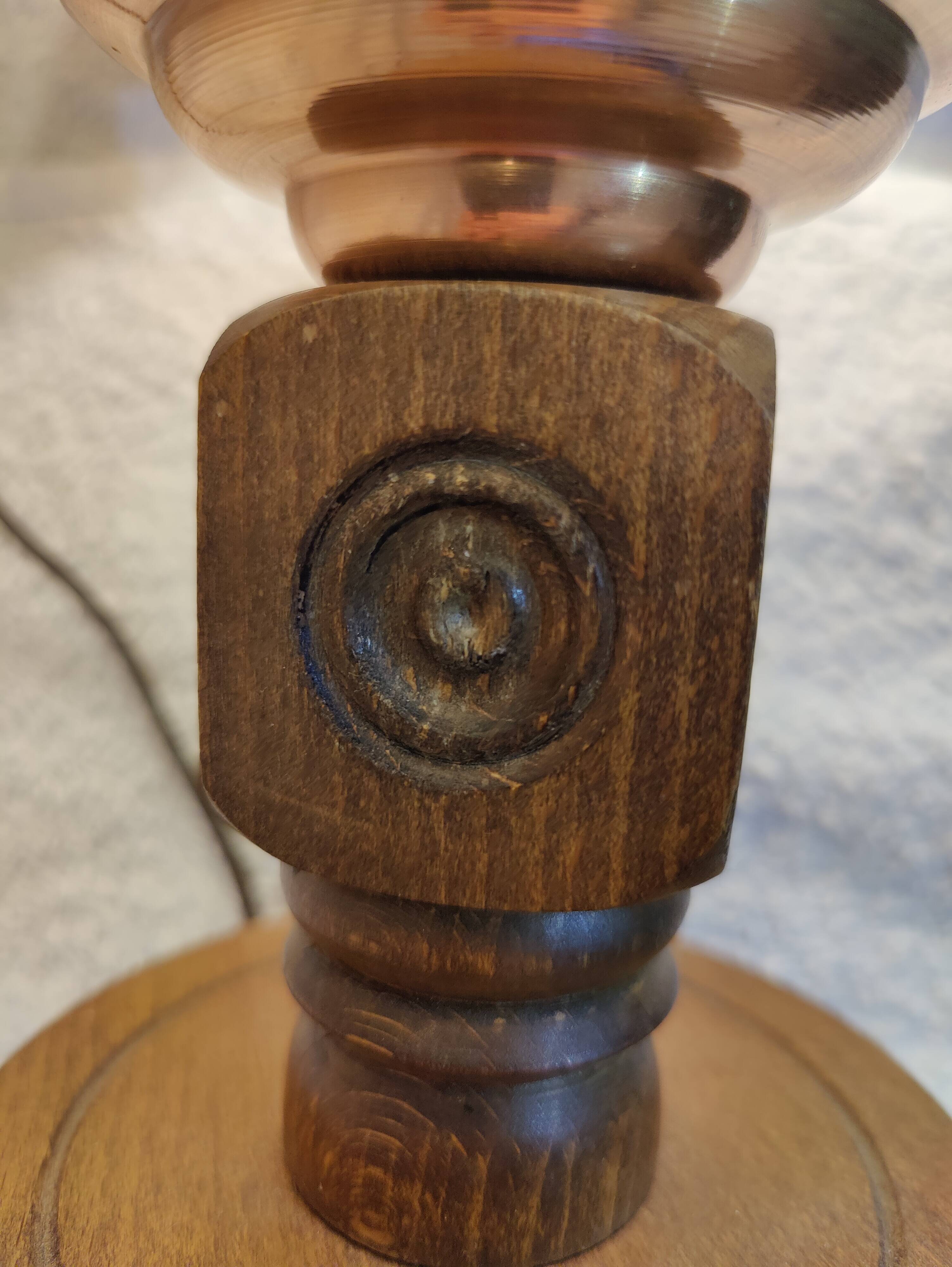 Lampe bois basque style Charles Dudouyt