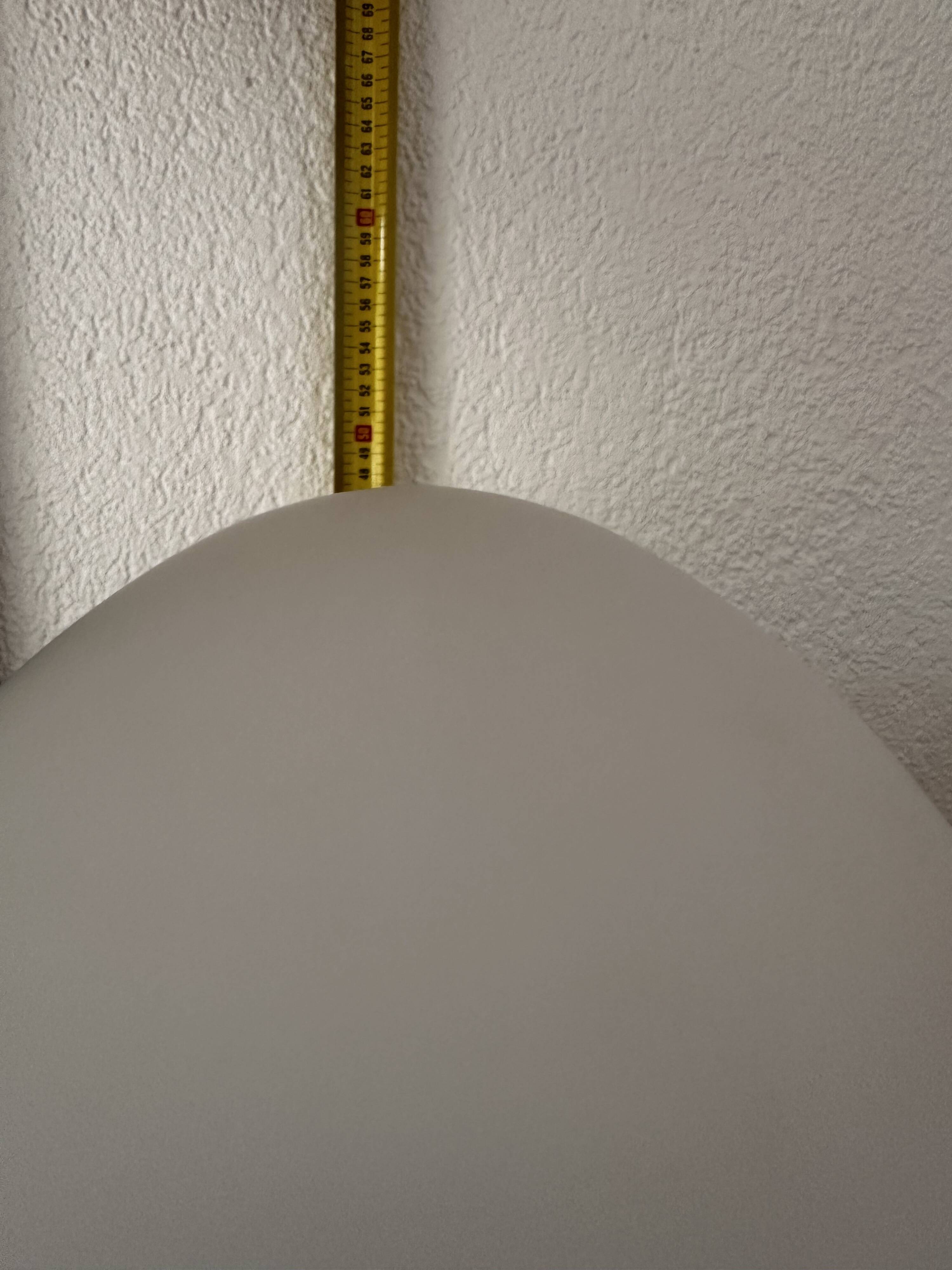 Two opal glass egg lamps