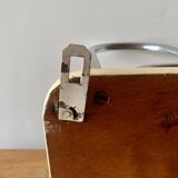 Large vintage wall-mounted coat rack in green Formica and chrome metal