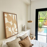 Beige and cream organic relief table.