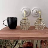 Paire d’appliques murales verre bullé