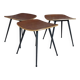 Three stools, teak and steel, Denmark 1950s