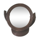 Mirror psyche wood and rattan diameter total 23cm