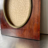 Mahogany wood frame with brass borders