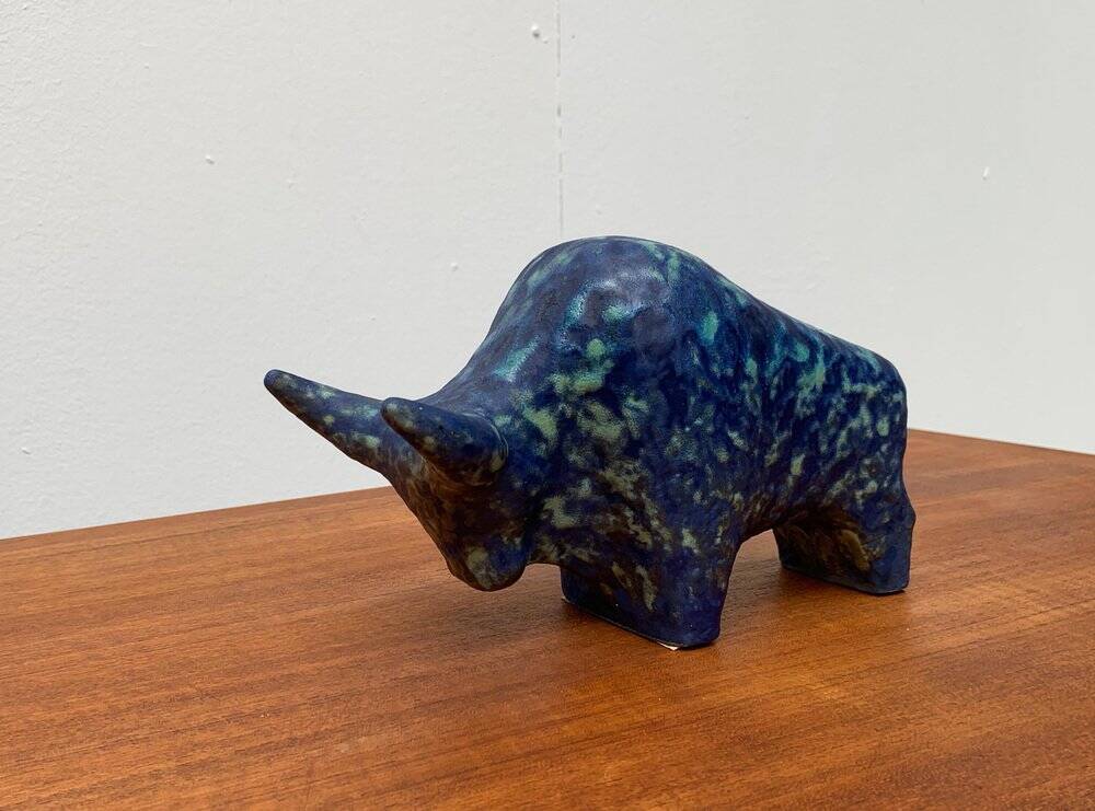 Ancient German sculpture Taurus in pottery by Otto Keramik.