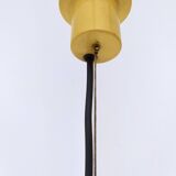 Industrial White Plexiglass and Yellow Varnished Aluminum Pendant, Italy