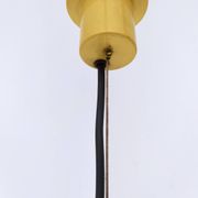 Industrial White Plexiglass and Yellow Varnished Aluminum Pendant, Italy