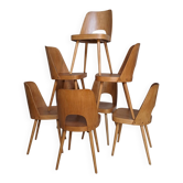 Set of 8 TON515 chairs by Oswald Haerdtl, Czech vintage 1955