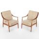 Fauteuils Fd144 en Chêne et Teck par Peter Hvidt & Orla Mølgaard-Nielsen pour France & Daverkosen