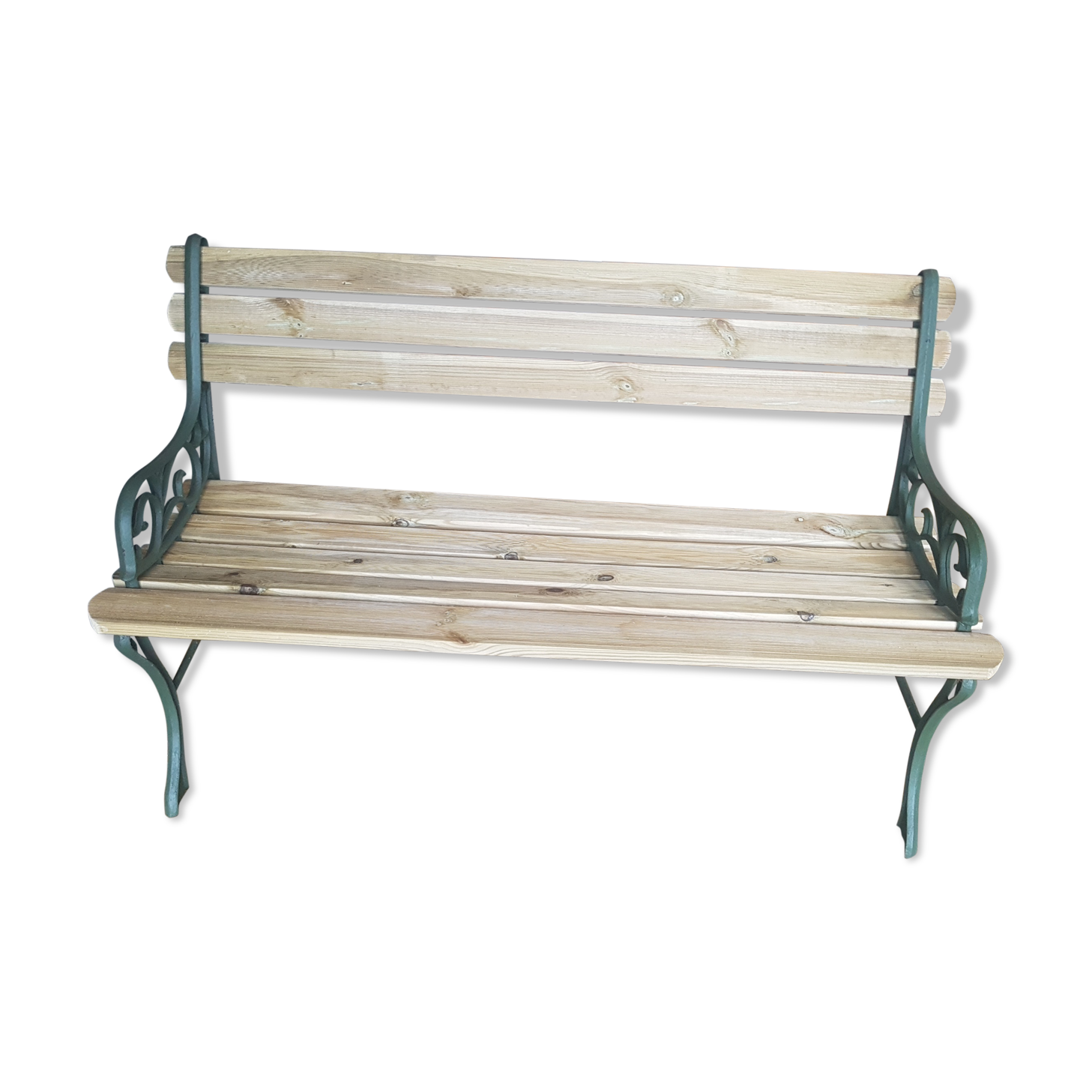 Cast iron and wood bench
