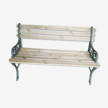 Cast iron and wood bench