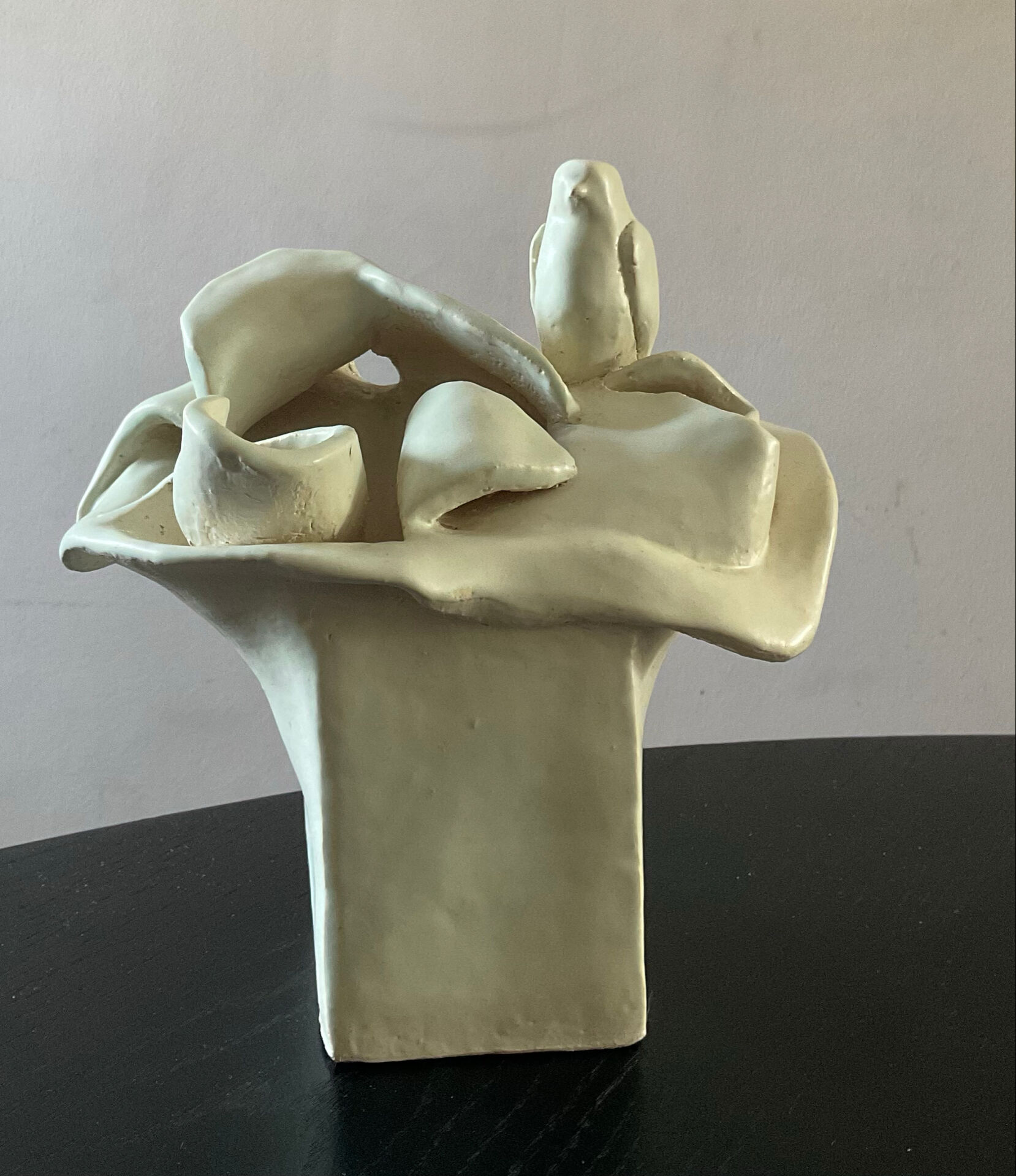 Vintage ceramic vase, glazed and signed.