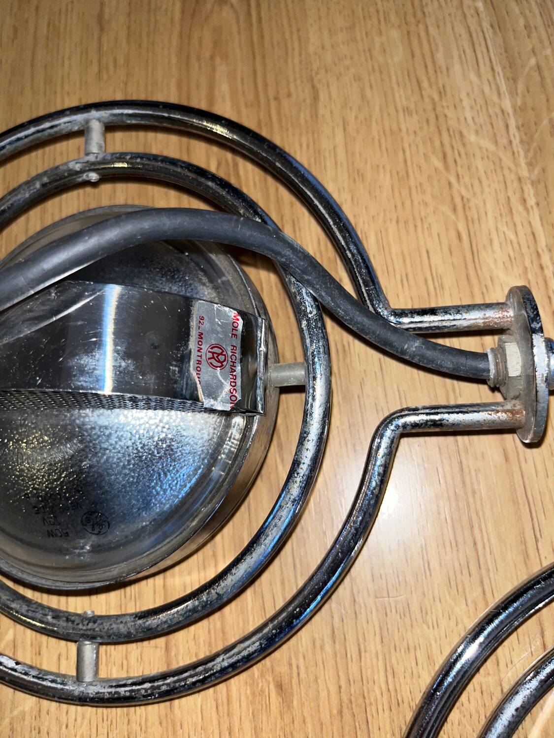 4 adjustable chrome Mole Richardson spotlights