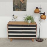 Wooden commode U 453 black and white by Jiri Jiroutek for Intérier Praha
