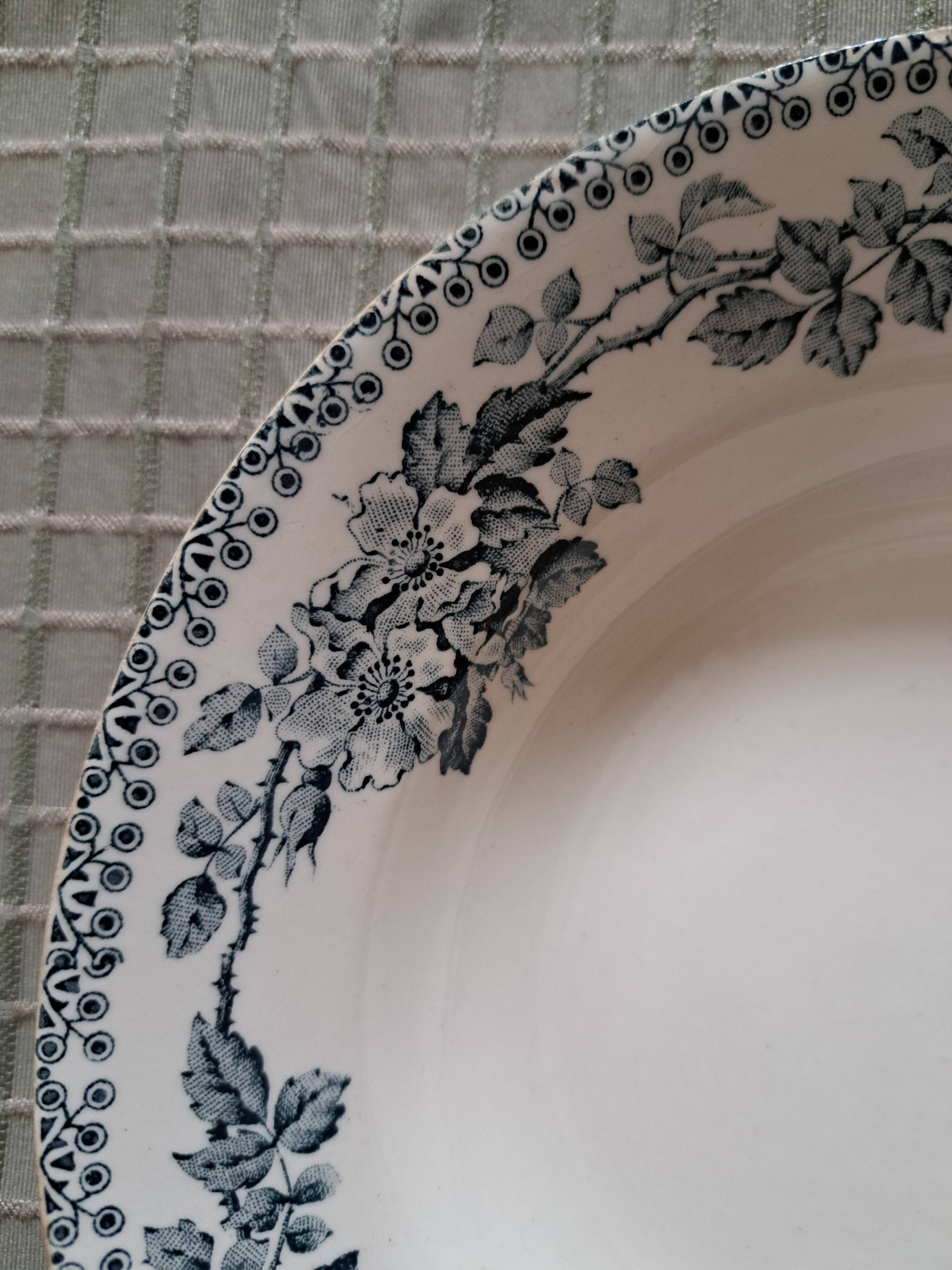 HBCM iron earth soup plates Guadeloupe decor