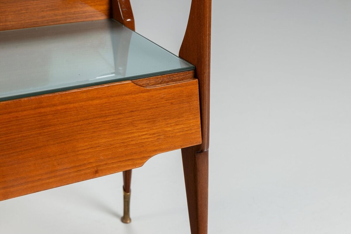 Pair of nightstands in teak La Permanente Mobili Cantù Italy 1950