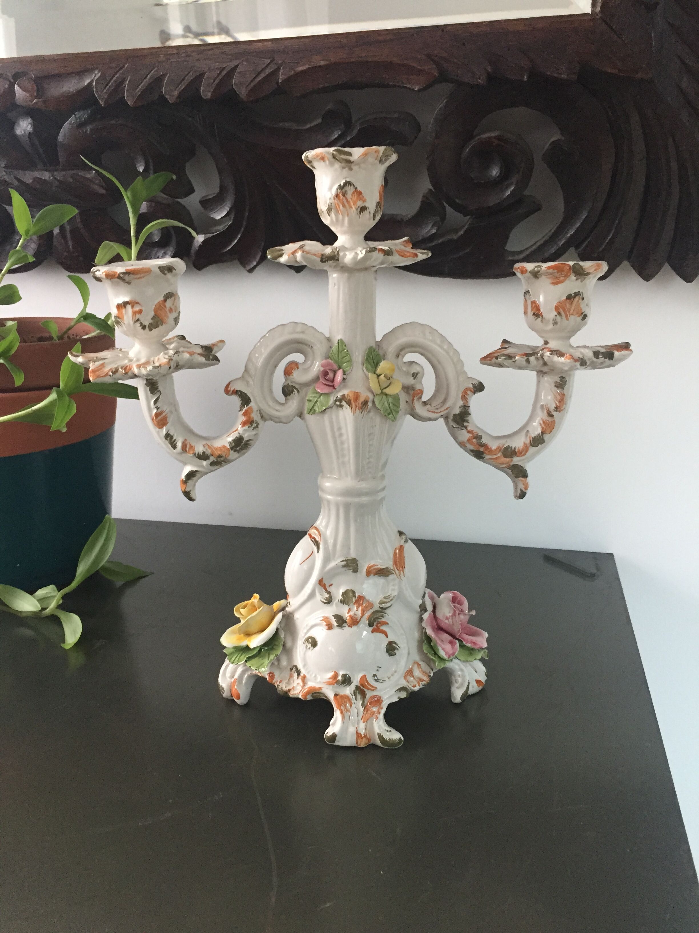 Bougeoir vintage en porcelaine