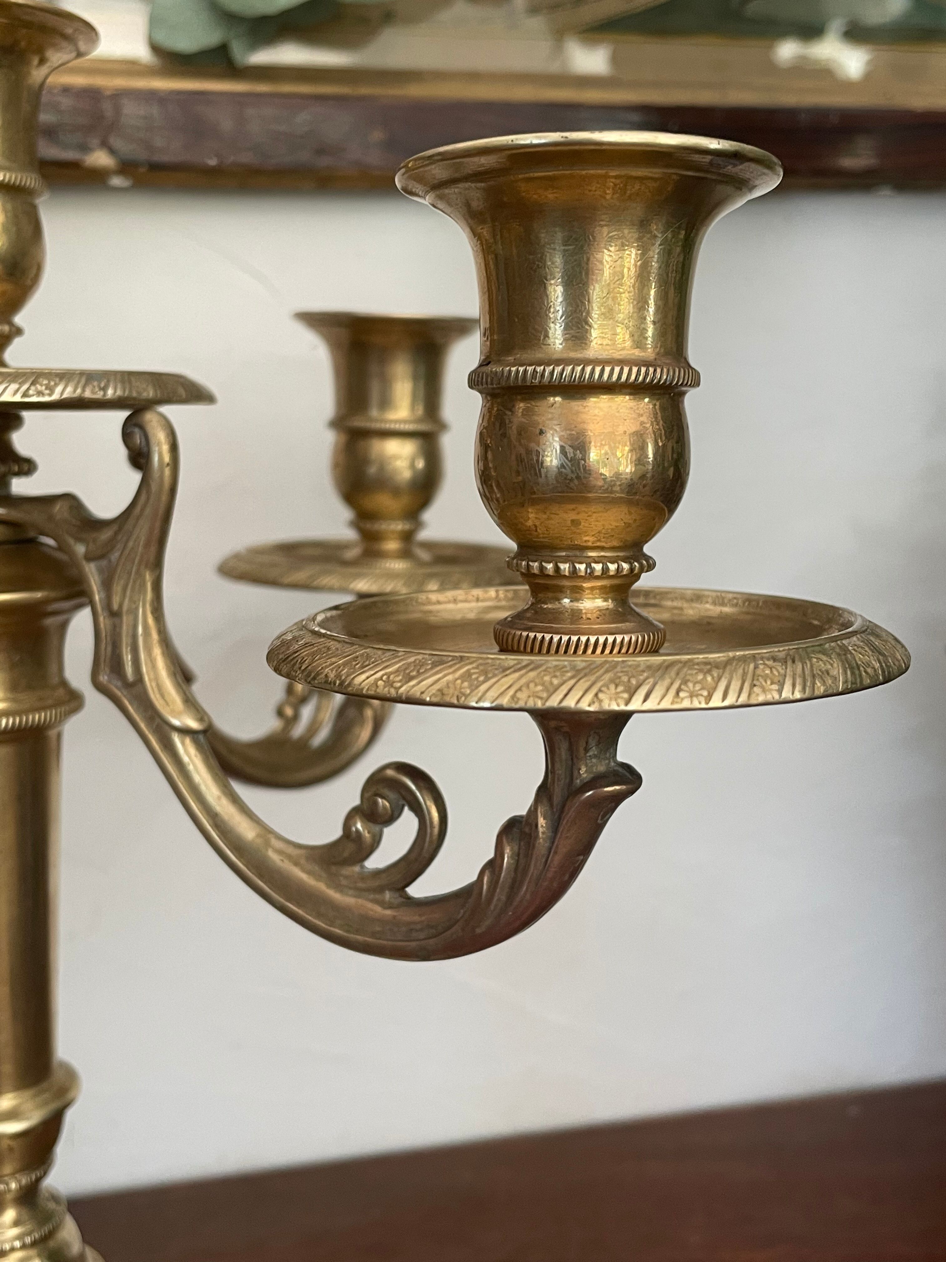 Chandelier in gilded bronze art nouveau