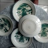 Series of 6 flat plates a decor d4bird of paradise pexonne fp