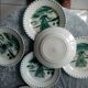 Series of 6 flat plates a decor d4bird of paradise pexonne fp