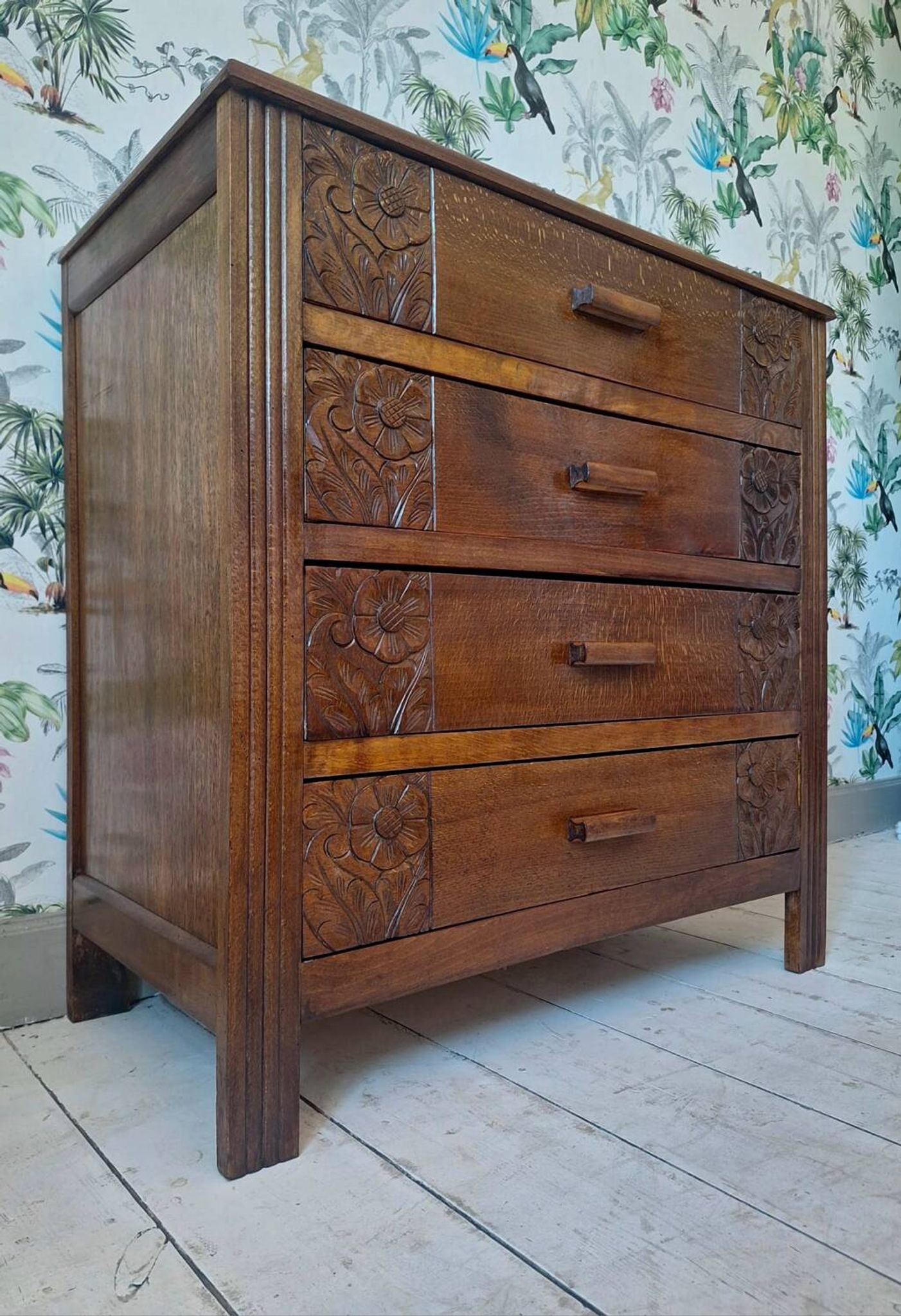 Art Deco chest of drawers, vintage antique furniture