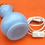 Pied de lampe sur pied douche Verre bleu façon opaline