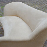 Sofa chaise sculptural Arc asymmetrical Swedish 50s/60s