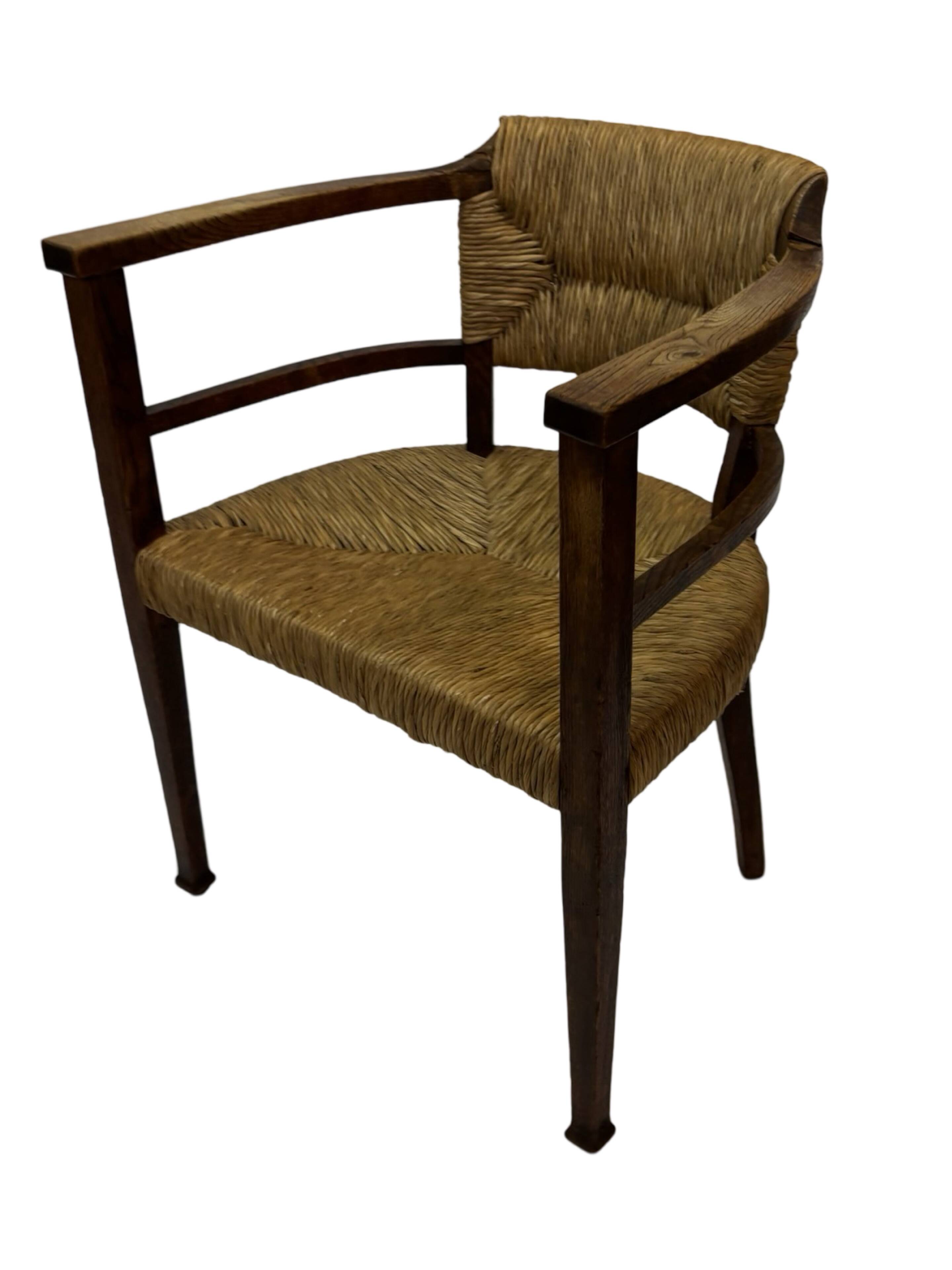 Art Deco chair minimalist oak wicker minimalist design