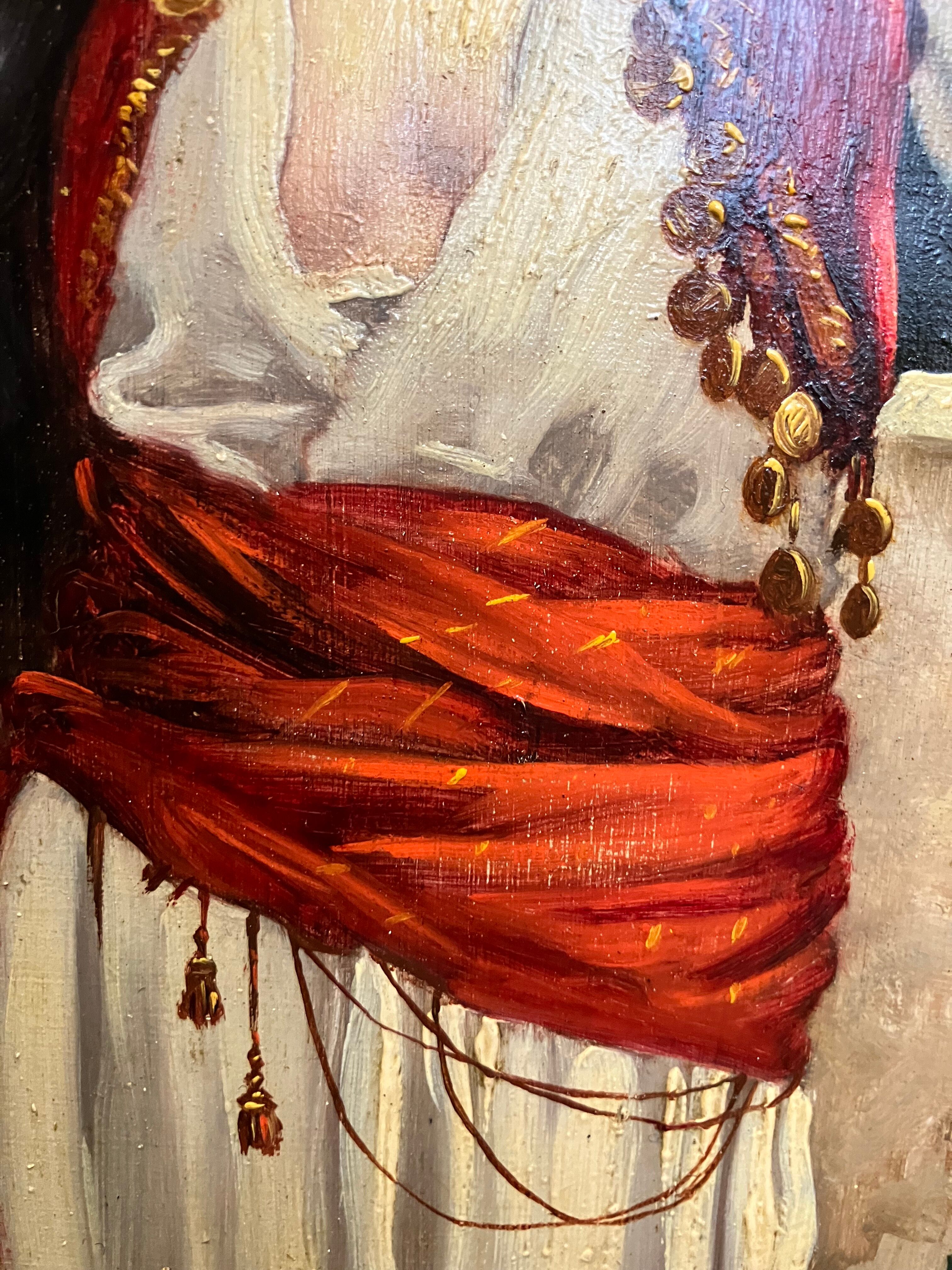 Orientalist painting the lemon merchant oil on panel nineteenth