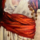 Orientalist painting the lemon merchant oil on panel nineteenth