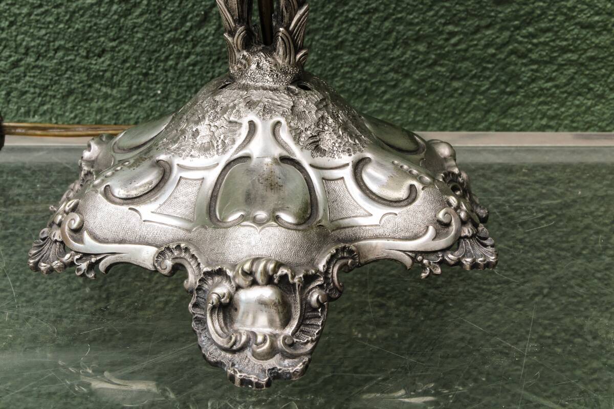 Silver-plated palm lamp, 1910, Thomas Bradbury & Sons