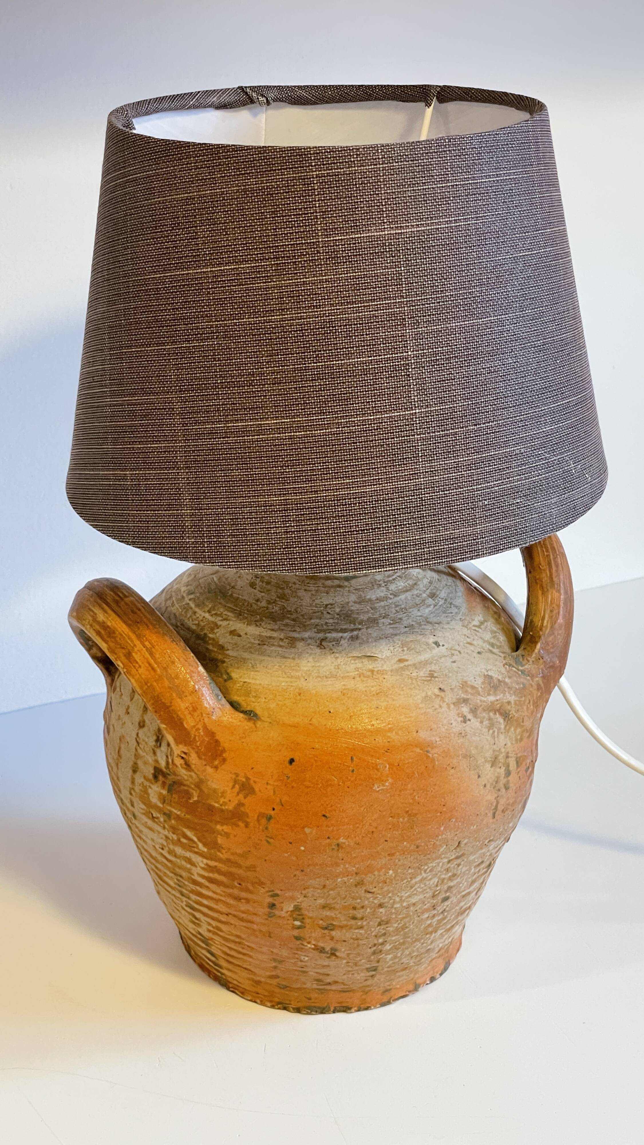Vintage handmade pottery lamp