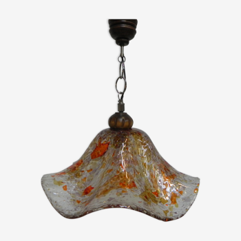 Vintage hanging lamp with differently colored glass layers