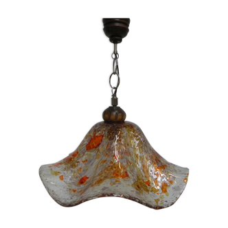 Vintage hanging lamp with differently colored glass layers