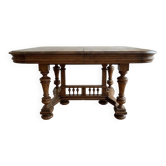 Henri II walnut table: dining room set with extensions.