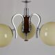 Bauhaus chrome & wood chandelier, 1940