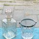 Whiskey carafe and ice bucket stamped crystal d'arques in vintage transparent glass