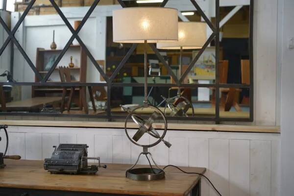 Neoclassical astrolabe lamp by Jean-Pierre Ryckaert 1960s