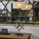 Neoclassical astrolabe lamp by Jean-Pierre Ryckaert 1960s