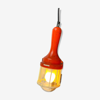 Lampe rétro portable Frandsen Danemark design danois du milieu du siècle | lumière orange rétro