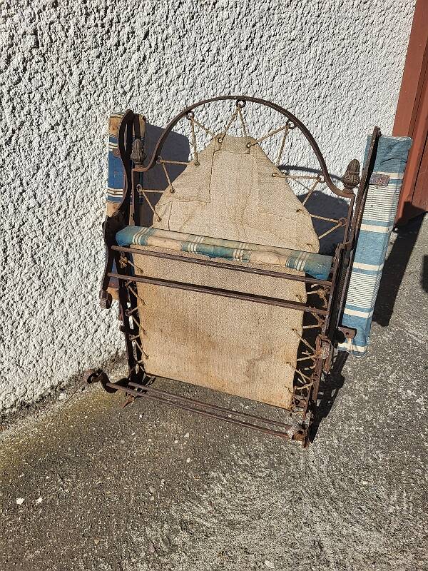 Folding camping chaise longue armchair empire of the 19th century