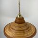 Pencil split reed rattan bamboo and brass pendant Lamp, 1970s