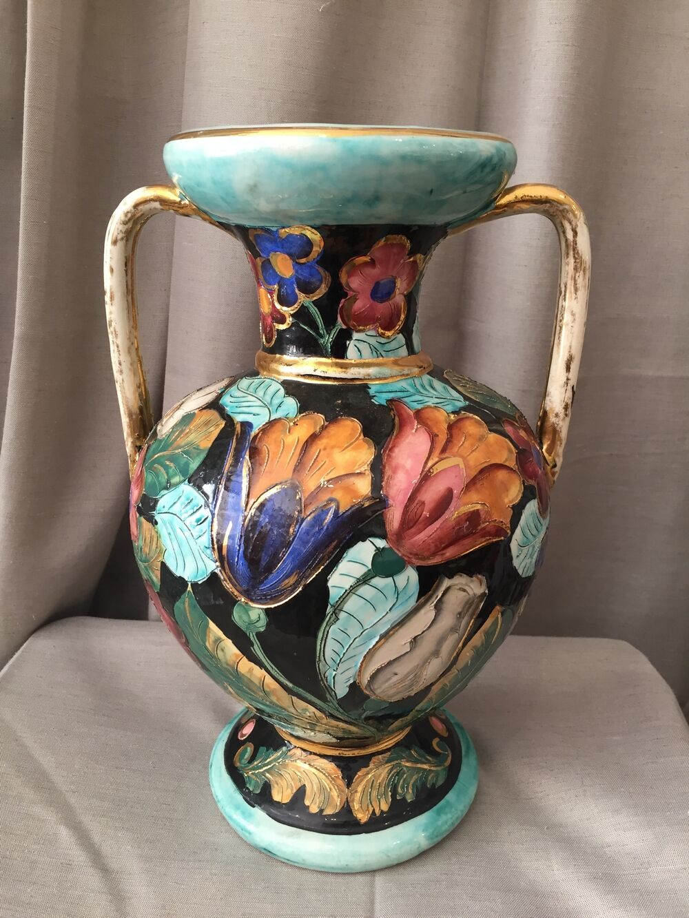 Vase amphore monaco a decor floral