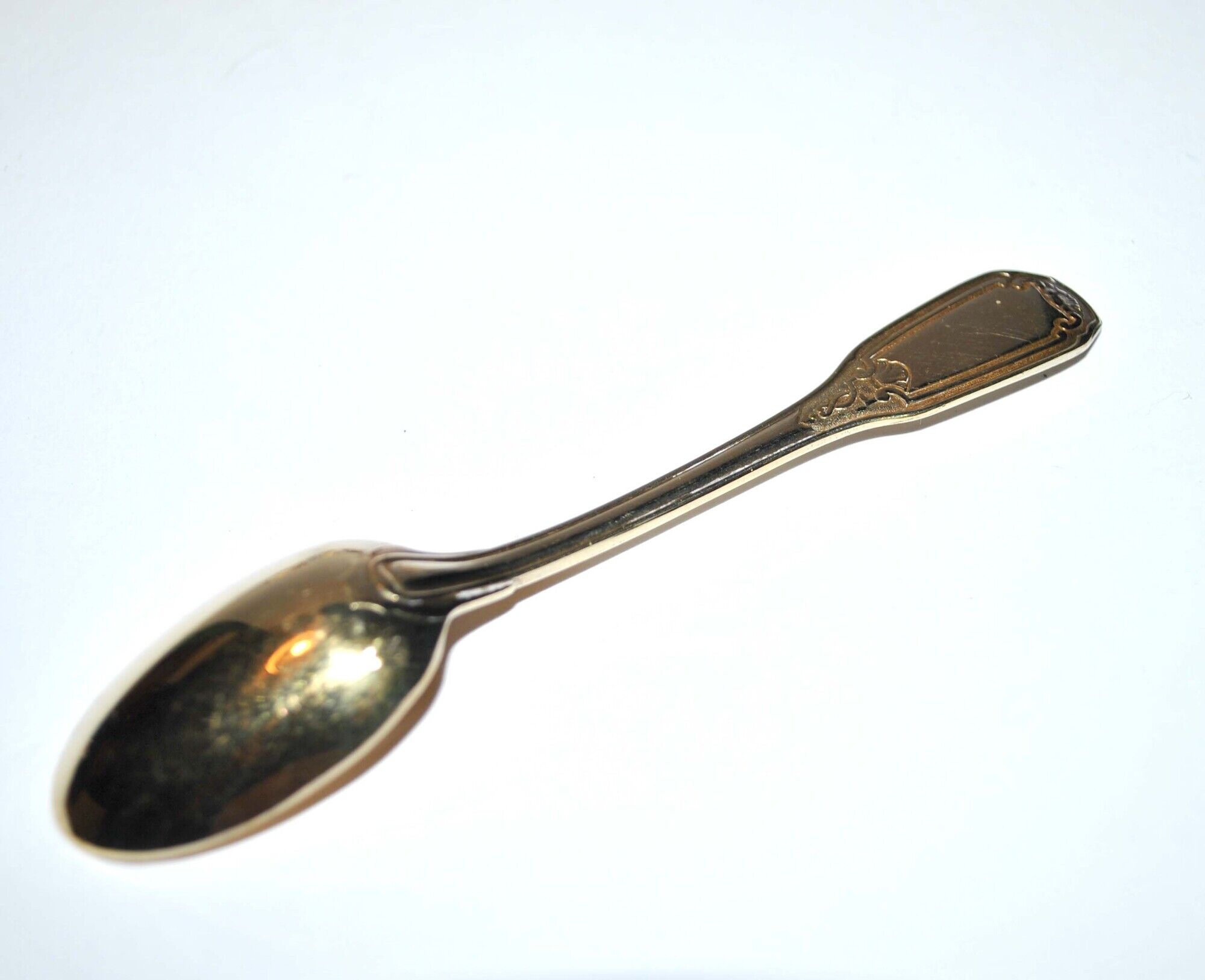 Precious set of 6 teaspoons and its sugar tongs in SOLID SILVER plated Gold Vermeil 19th s