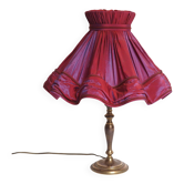 Brass lamp and silk lampshade